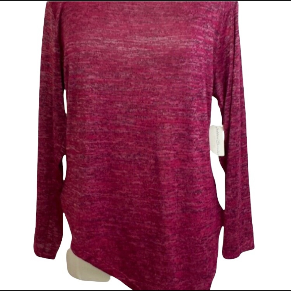 🆕Bobbie Brooks Asymmetrical Magenta Top Size 1X!!